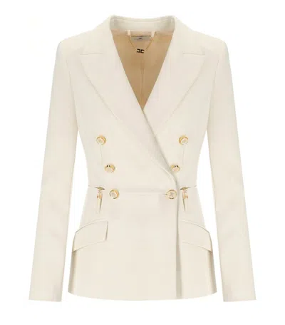 ELISABETTA FRANCHI MILK DOUBLE-BREASTED BLAZER