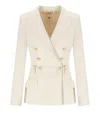 Elisabetta Franchi Milk Double-breasted Blazer In White