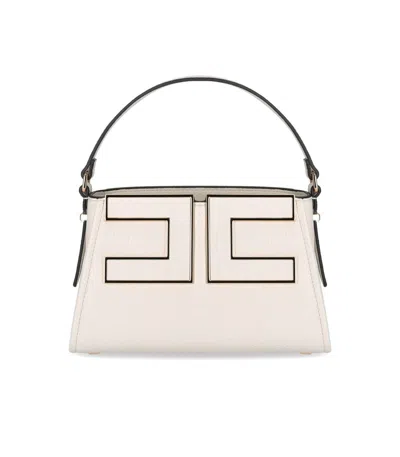 Elisabetta Franchi Milk Handbag With Maxi Logo In White