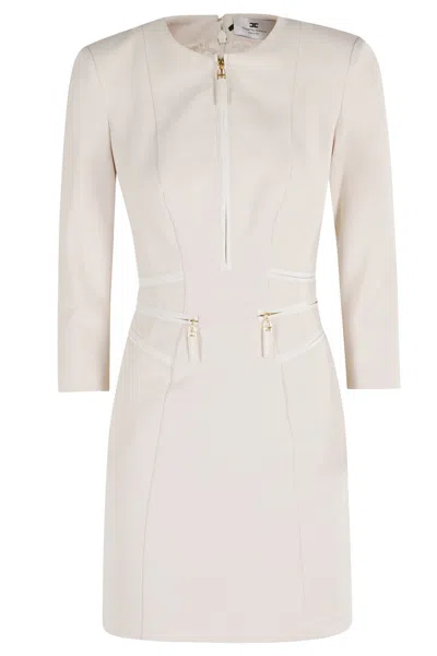 Elisabetta Franchi Milk Midi Dress In White