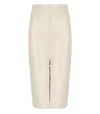 Elisabetta Franchi Milk Midi Skirt With Croco-print In White