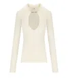 Elisabetta Franchi Milk Polo Pullover In Neutral