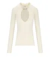 Elisabetta Franchi Milk Polo Pullover In Neutral