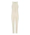 Elisabetta Franchi Milk Zipped Jumpsuit In Neutral