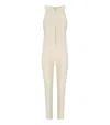 Elisabetta Franchi Milk Zipped Jumpsuit In White