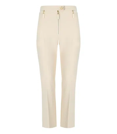 Elisabetta Franchi Milk Zipped Pants In Neutral