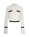 Elisabetta Franchi Camisole Shirt With Layered Ruffle Cuffs In White