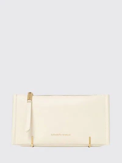 Elisabetta Franchi Leather Pouch In Neutral