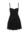 Elisabetta Franchi Heart Neck Backless Pleated Gown Dress In Black
