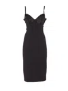 Elisabetta Franchi Black Midi Pencil Dress With A Back Slit In Black