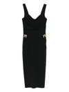 Elisabetta Franchi Fitted Midi Dress With Sweetheart Neckline In Black