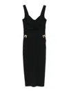 Elisabetta Franchi Fitted Black Dress With Sweetheart Neckline In Black