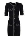 Elisabetta Franchi Viscose Mini Dress With Chain In Black