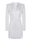 Elisabetta Franchi Crepe Tuxedo Mini Dress In Blanco