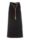 Elisabetta Franchi Boxy Crepe Minidress With Necklace In Negro