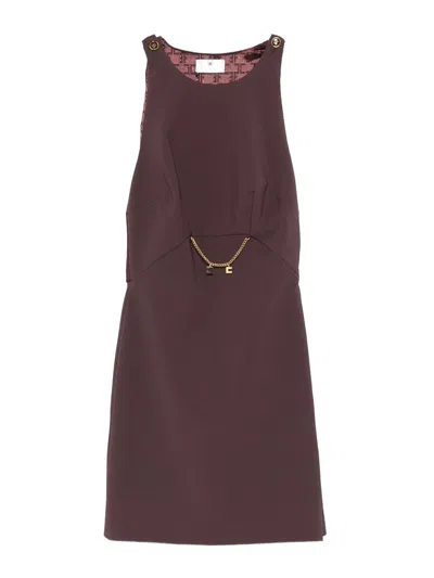 ELISABETTA FRANCHI VESTIDO CORTO - ROJO OSCURO