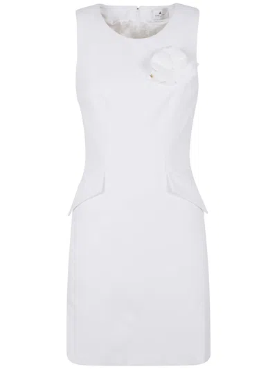 Elisabetta Franchi Mini Dress In Ivory