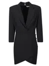 Elisabetta Franchi Button-detailed Crepe Mini Dress In Nero