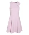 Elisabetta Franchi Light Crepe Dress With Floral Detail In Pink