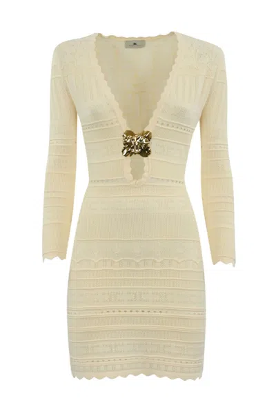 Elisabetta Franchi Mini Dress With Deep V-neckline