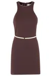 Elisabetta Franchi Mini Dress With High Neckline And Removable Belt