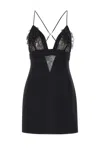 Elisabetta Franchi Mini Dress With Lace Detailing In Black