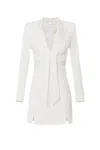 Elisabetta Franchi Mini Dress With Tailored Silhouette In White