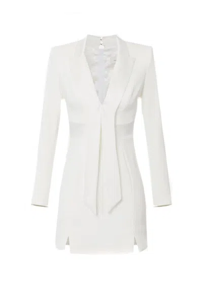 Elisabetta Franchi Mini Dress With Tailored Silhouette In White