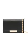 Elisabetta Franchi Mini Gold-plaque Clutch Bag In Black