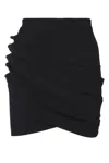 Elisabetta Franchi Asymmetrical Draped Skirt With Metallic Accents In Black