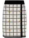 Elisabetta Franchi Grid-patterned Buttoned Mini Skirt In Multi