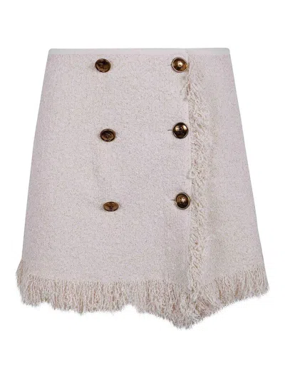 Elisabetta Franchi Mini Knit Skirt In White