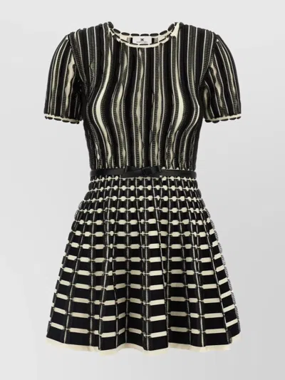 ELISABETTA FRANCHI MINI ORGANZA DRESS STRIPED PATTERN
