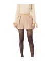 Elisabetta Franchi Mini Shimmering Tweed Shorts In Nude