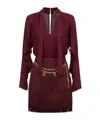 Elisabetta Franchi Fringe-detail Mini Dress In Brown