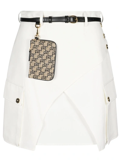 Elisabetta Franchi Mini Skirt In White