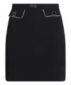 Elisabetta Franchi Horse-collar Button-down Skirt In Black