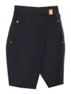 Elisabetta Franchi High Waist Wrap Mini Skirt Wallet In Black
