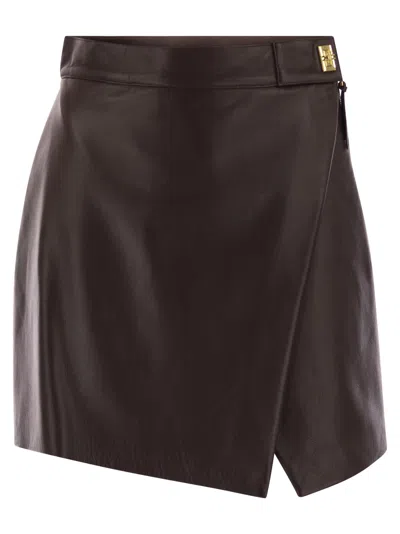 ELISABETTA FRANCHI ELISABETTA FRANCHI MINI SKIRT IN NAPPA LEATHER