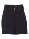 Elisabetta Franchi Mini Skirt With Front Slit In Black
