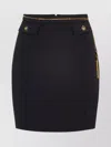Elisabetta Franchi Mini Skirt With Gold Chain And Buttons In Black