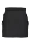 Elisabetta Franchi Bow Side Embellishments Mini Skort In Black