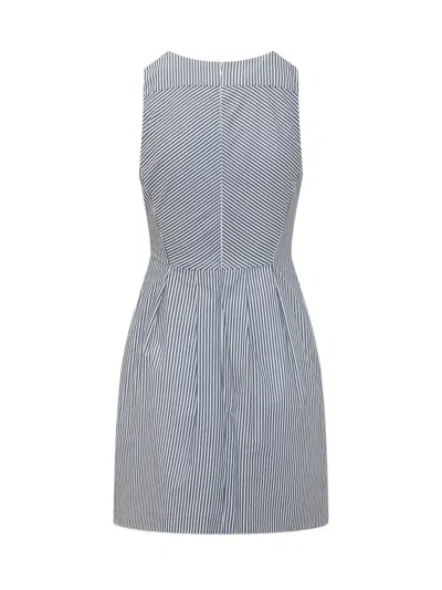 Elisabetta Franchi Mini Striped Suit With Decorative Chain In Oxford
