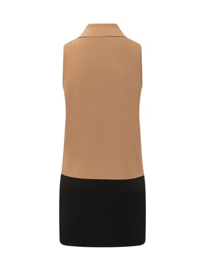 Elisabetta Franchi Mini Suit With Jewel Buttons In Daino/nero