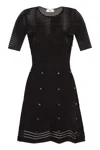 Elisabetta Franchi Fitted Mini Dress With Textured Design And Flared Hem In Black