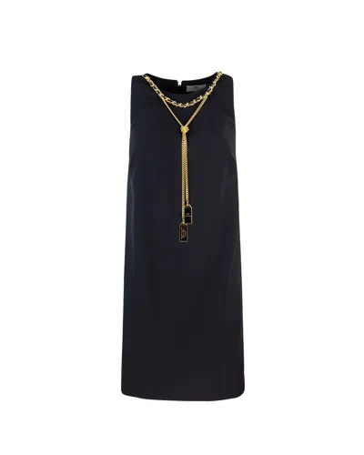 Elisabetta Franchi Miniabito Boxy In Crêpe Con Collana