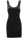 Elisabetta Franchi Bead-embellished Mini Dress In Nero