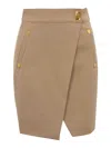 Elisabetta Franchi Short Skirt In Wool Blend Gabardine In Multi