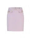 Elisabetta Franchi Crepe Mini Skirt With Piping And Jewel Clip In Dk3