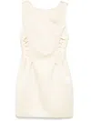 Elisabetta Franchi Boat-neck Satin Mini Dress In Nude
